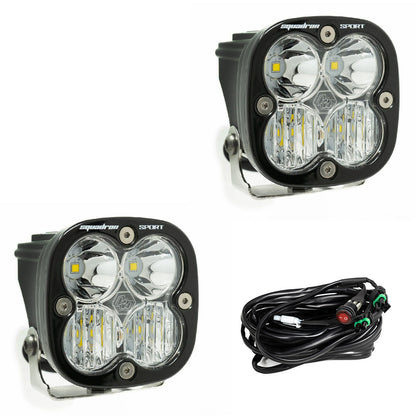Baja Designs Squadron Sport Black LED Auxiliary Light Pod Pair - Universal (Driving/Combo)